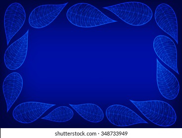 Royal Blue Leaves Spider Lace Background Vector Illustration
