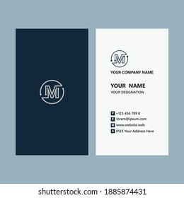 Royal Blue Letter M Business Card Template
