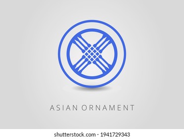 Royal blue ornate linear ornaments in Kazakh traditional style. Asian floral designs. Abstract Asian elements of the national pattern of the ancient nomads of the Kyrgyz, Mongols, Kazakhs, Tatars. 