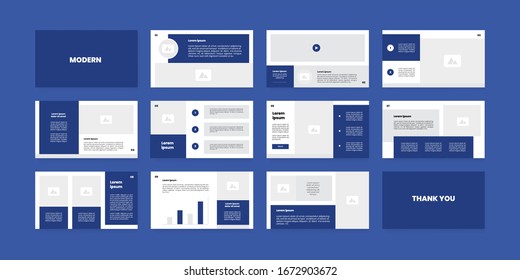 royal blue professional presentation design template 