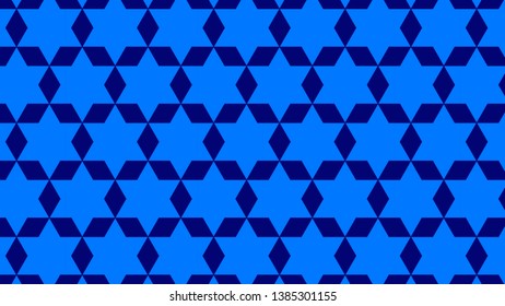 Royal Blue Seamless Stars Pattern Background Vector Graphic