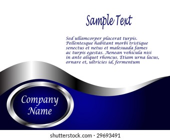 A royal blue and Silver and white vector Business card or Background Template