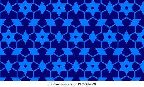 Royal Blue Star Pattern Background Vector Graphic