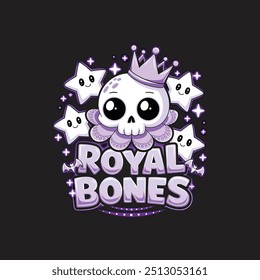 Royal bones vector t shirt design illustration