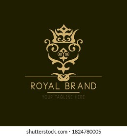 Royal brand illustration vector logo design for business and and hotel.