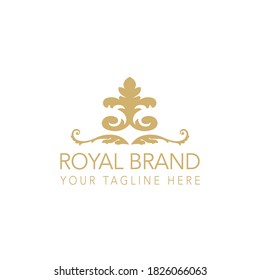 Royal brand illustration vector logo design golden crown symbols for vip and royal.