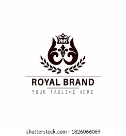 Royal brand illustration vector logo design golden crown symbols for vip and royal.