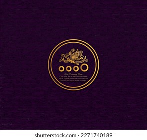 Royal brand illustration vector logo design golden leaf symbols for vip and royal.	