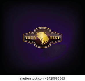 Royal brand illustration vector logo design golden leaf symbols for vip and royal.