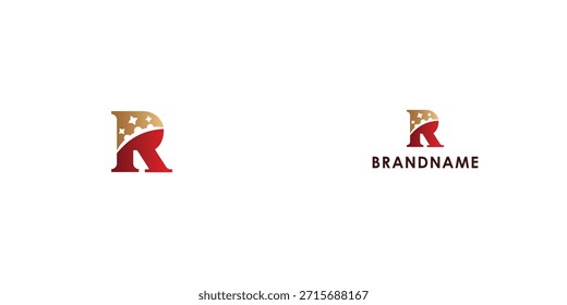 Royal brand logo design template. Luxury gold logo design concept. Modern branding symbol perfect for businesses, start-ups, Brand identity and personal branding. Vector design template.