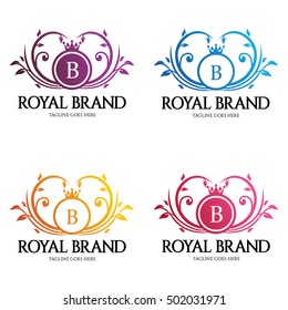 Royal Brand logo design template ,Luxury logo design concept ,Vector illustration