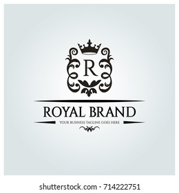 Royal brand logo design template. Luxury logo design concept. Vector illustration