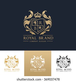 Шаблон логотипа королевского бренда Luxury Crest