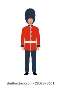 Royal british guardsman. Soldier of the royal guard. Grenadier.