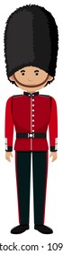 Royal British Soldier Uniform On White Background Illustration