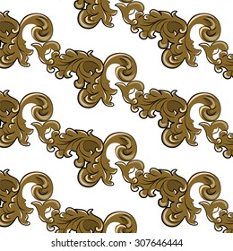 Royal bronze ornament element pattern. Vector