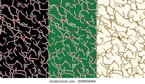 Un patrón de línea de pincel real, papel pintado de lujo. negro, verde, mármol de piel y textura dorada abstracta de fondo. fondo de mármol negro con venas amarillas.