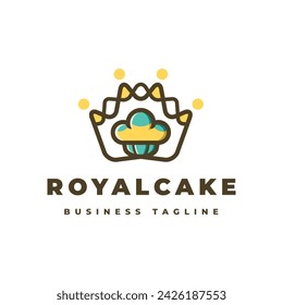 royal cake vector logo design