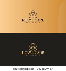 Royal Care Bed and Bath for couples Abstract Love and Luxury Logo Mark and Logo Design