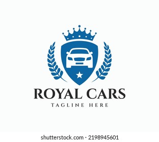 Plantilla de logotipo de coches reales. Logotipo de coche de lujo