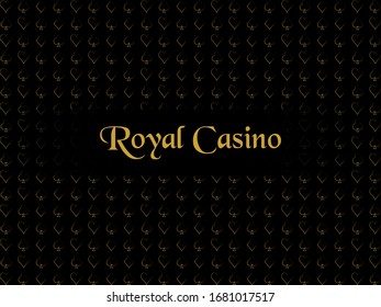 Royal casino pattern on black background