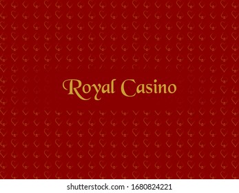 Royal casino pattern on red background