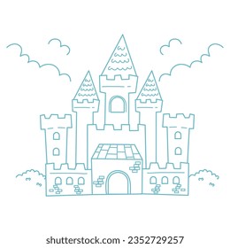 royal castle coloring page for kids