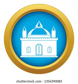 Royal castle icon blue vector isolated on white background for any design