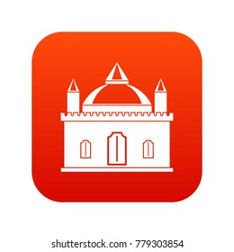 Royal castle icon digital red for any design isolated on white vector illustration