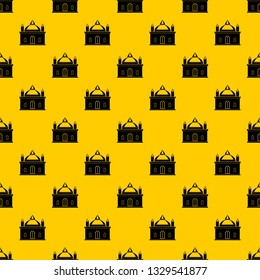 Royal castle pattern seamless vector repeat geometric yellow for any design