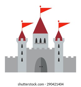Royal Castle in vector on a white background