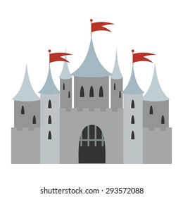 Royal Castle in vector on a white background