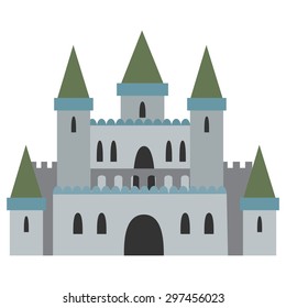 Royal Castle in vector on a white background