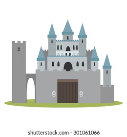 Royal Castle in vector on a white background