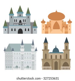 Royal Castle in vector on a white background