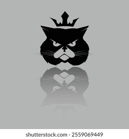 Royal cat illustration.
Angry Cat Face Logo