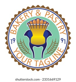 Royal chair with bread crown, Unique logo for bakery or pastry, elegant chair with bread on the crown of the chair, very clean and clear.  Signifies your premium and professional business.