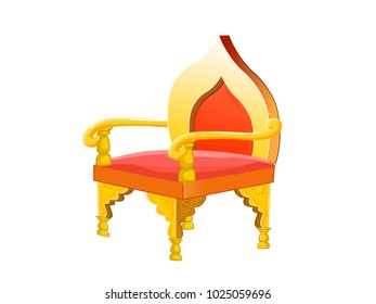 Royal Chair Golden Red Vector Image - Cartoon