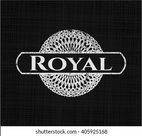 Royal chalkboard emblem on black board