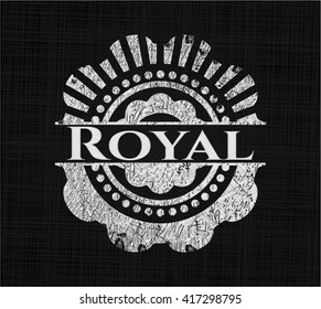 Royal chalkboard emblem written on a blackboard