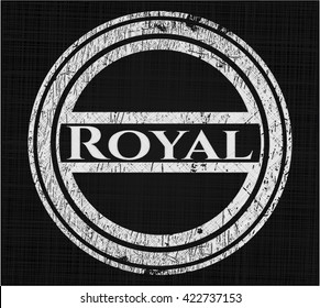 Royal chalkboard emblem written on a blackboard