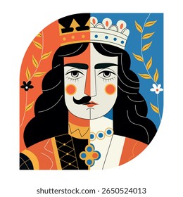 Ilustración de personajes reales en estilo plano