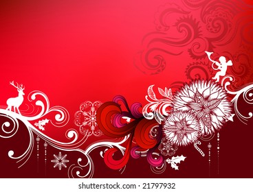 Royal christmas elements. Mixing hand drawn and vector elements. Vector illustration