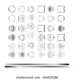 Royal circle design elements.  Silver mandala on white background