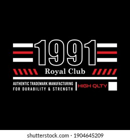 royal club, typography stylish graphic design, for tshirt print, vector illustration