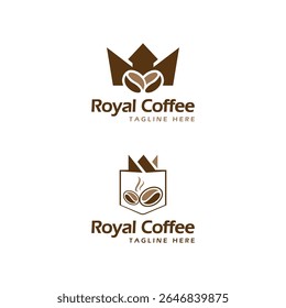 royal coffee logo design bundle creative crown coffee cafe business restaurants 