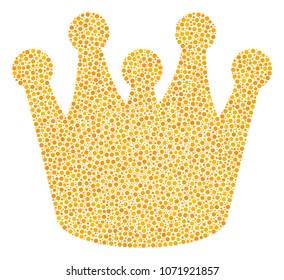 Royal composition of circle dots in variable sizes and color tinges. Circle dots are composed into royal vector collage. Dotted vector illustration.