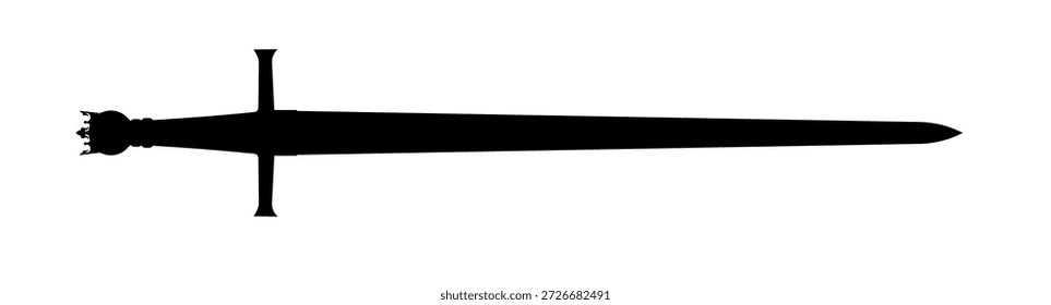 Royal coronation sword silhouette - vector illustration