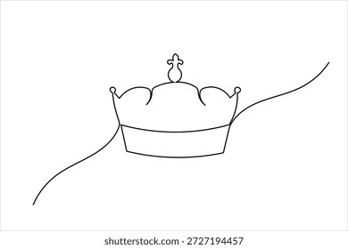 Royal Coronet with Fleur-de-lis One Line Art Minimalist Vector