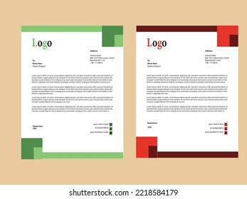 royal or corporate creative red blue yellow and green Color Vector Letter Head Template with standard size